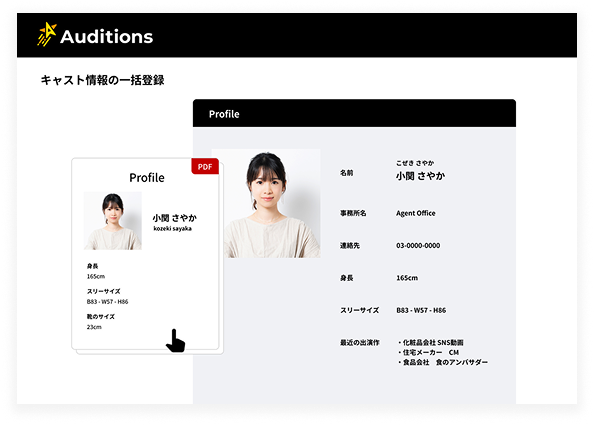 キャスト情報の自動反映