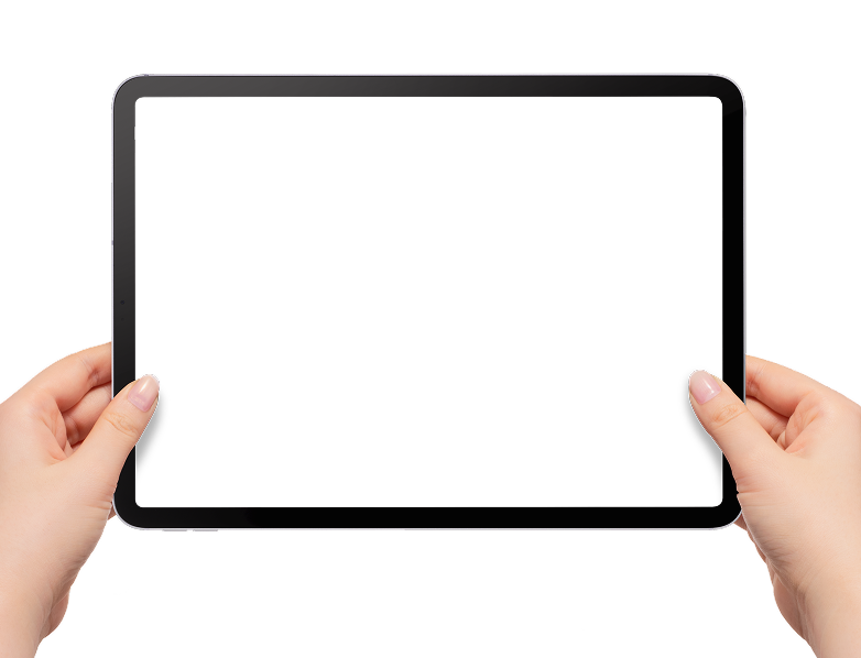 iPadを持つ手