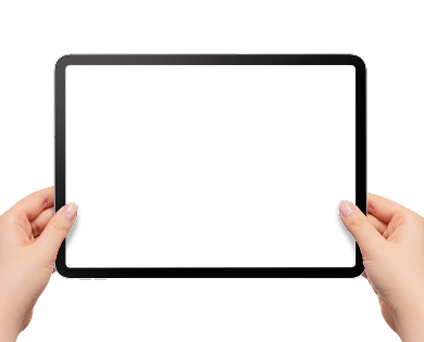 iPadを持つ手